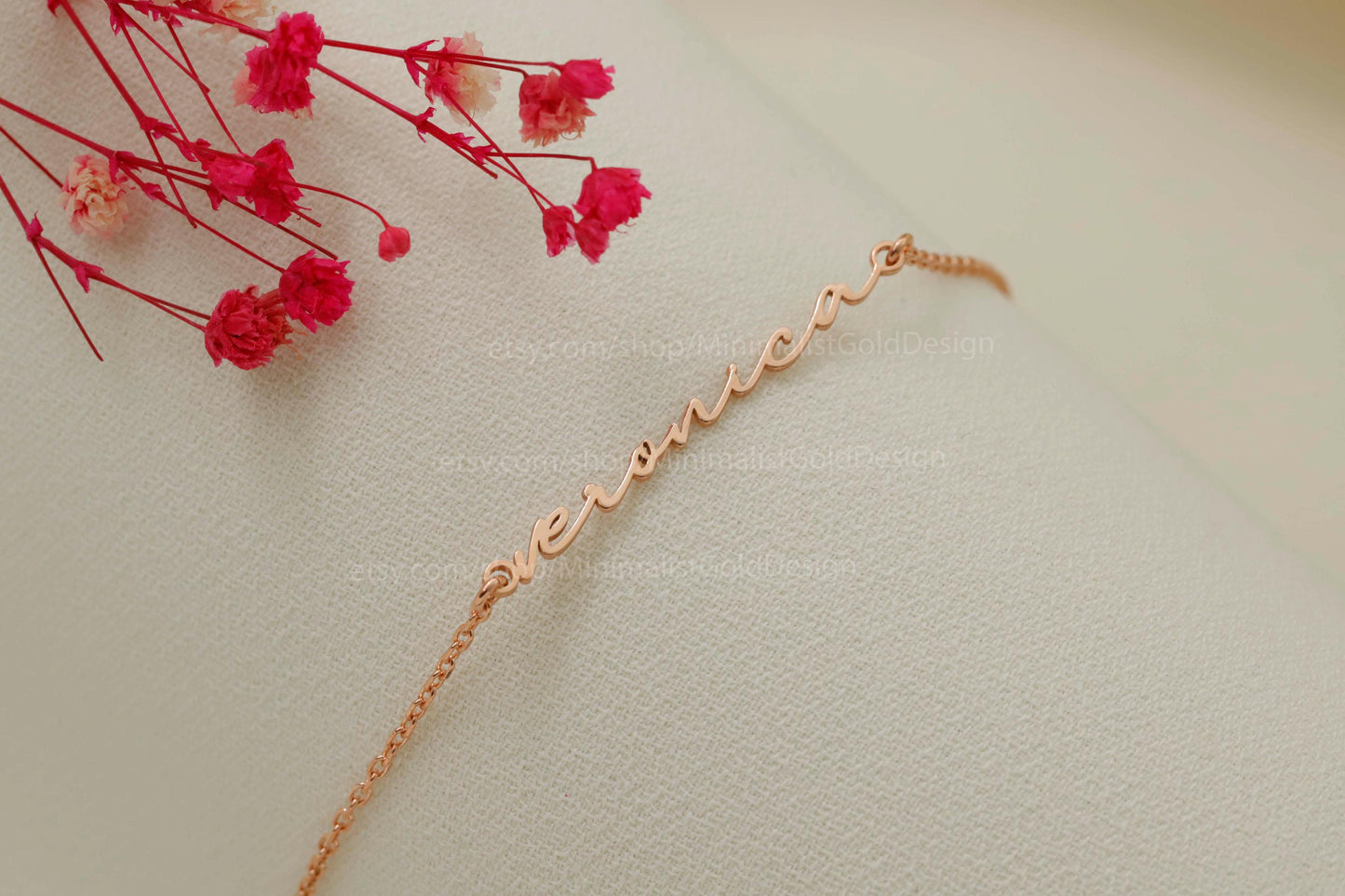 Goldsmiths Custom Tiny Name Bracelet - Personalized Gold Handwritten Jewelry, Perfect Holiday Gift for Her