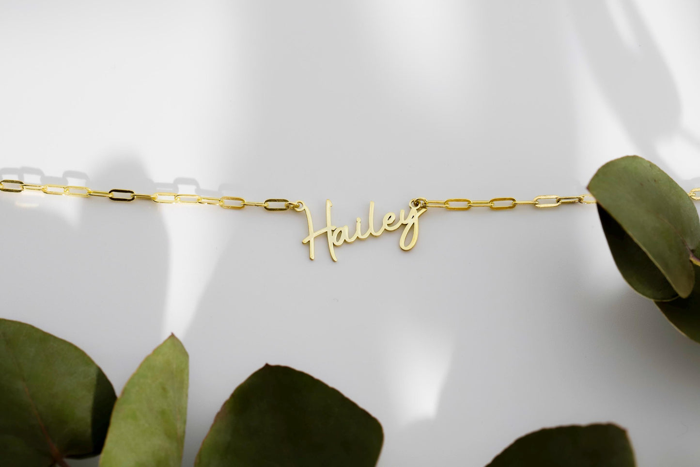 Gold & Silver Personalized Name Necklace | Dainty Stacking & Layered Design with Link Chain