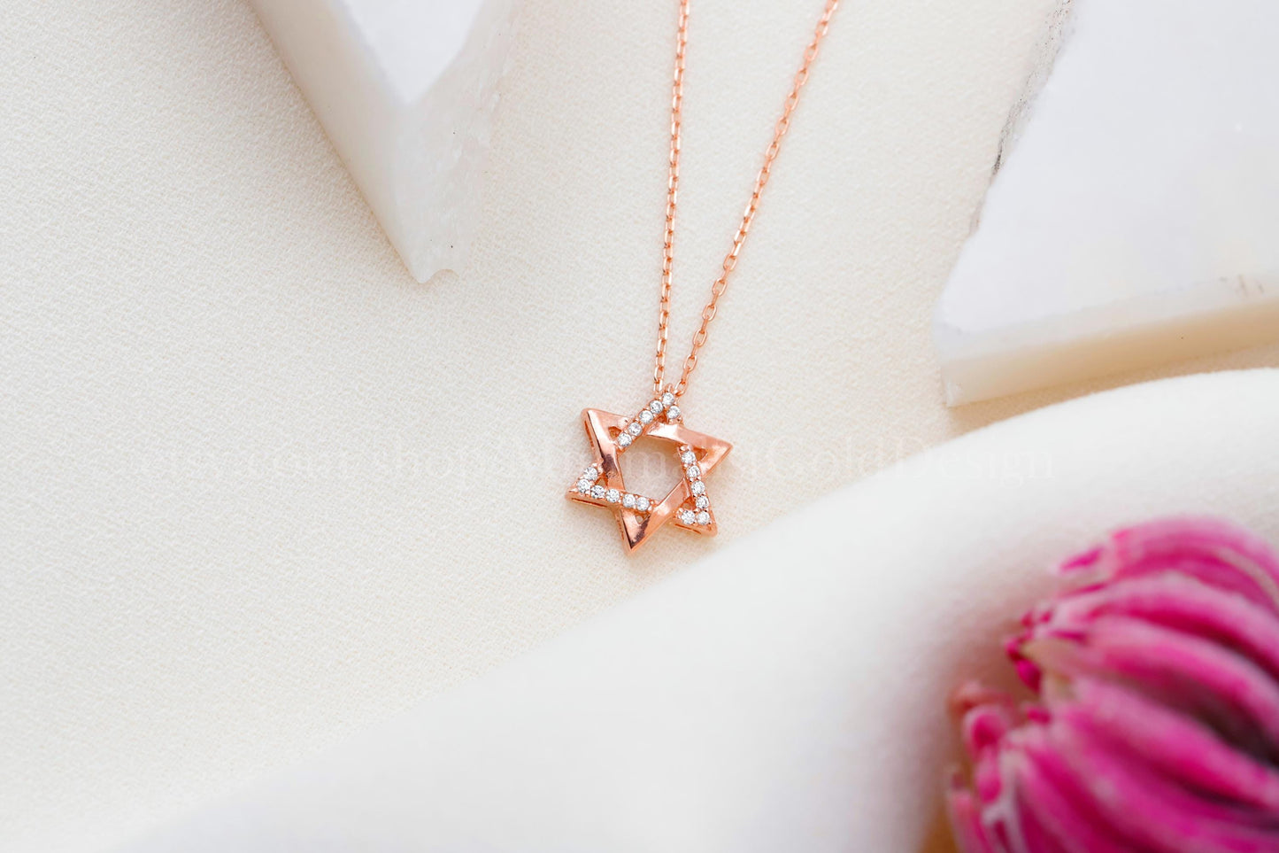 Diamond Star Of David Necklace, 14K Gold Filled Magen David Pendant, Jewish Star Necklace, Pave David Star, Hanukkah Gift, Bat Mitzvah Gift