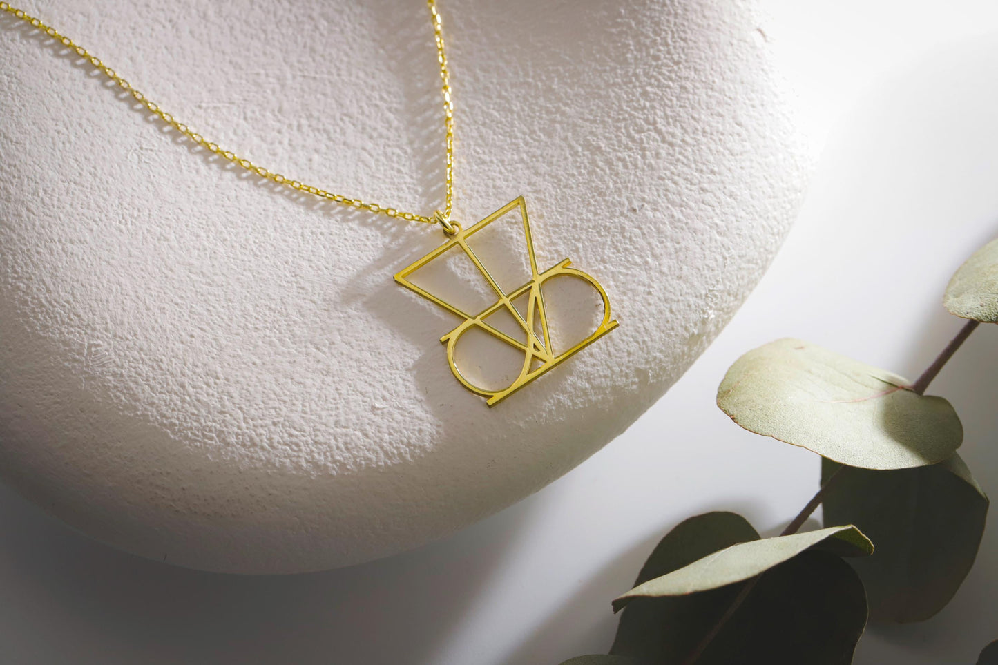 Gold Name Logo Necklace • Personalized Logo Necklace • Hand-Drawn Unique Design • Perfect Gift for Any Occasions • Unique Gifts
