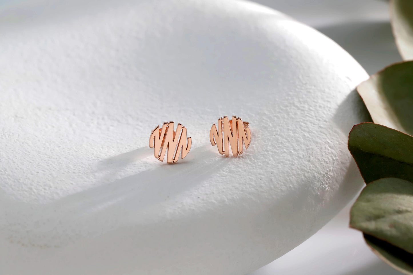 Monogram Stud Earrings