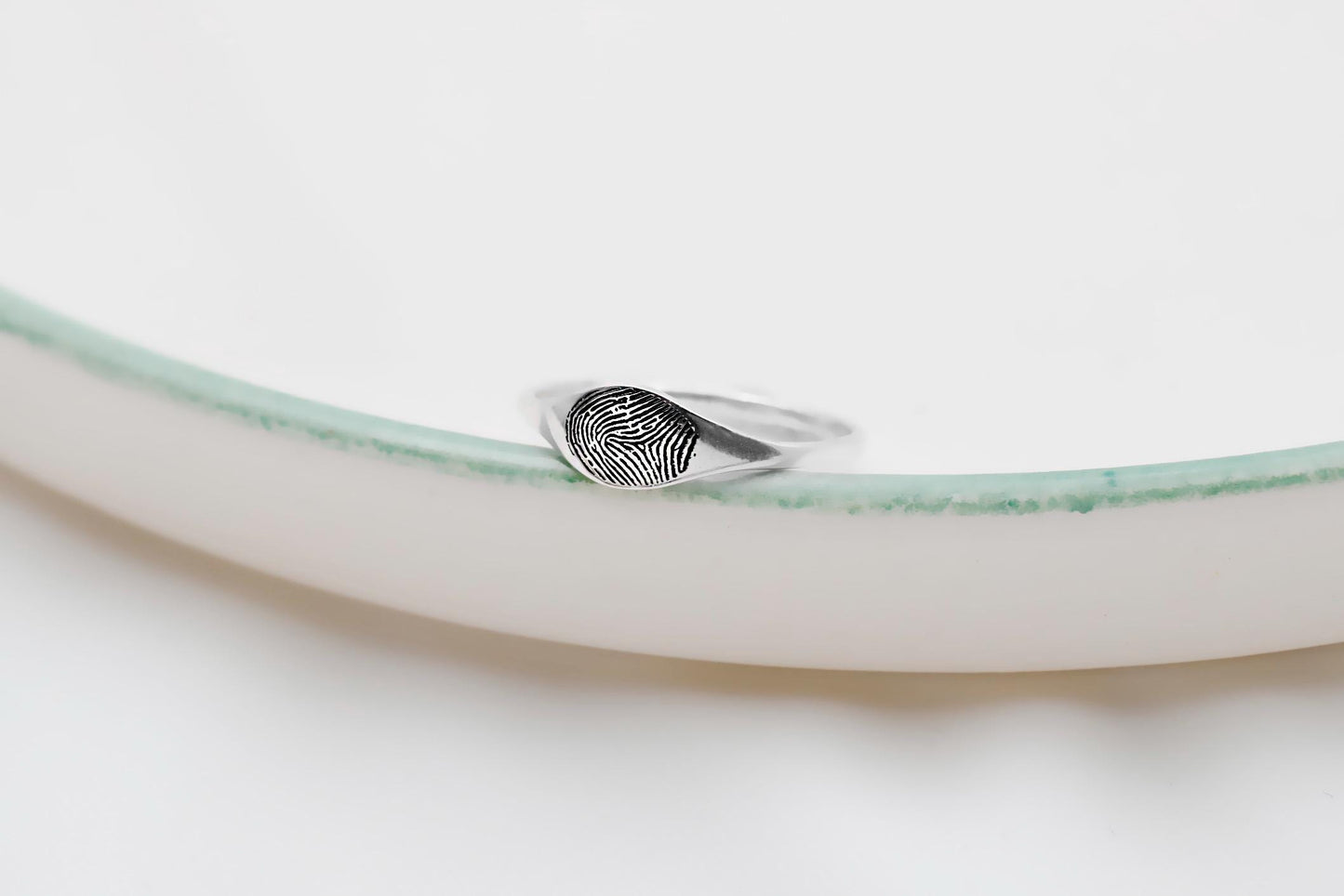 Silver Fingerprint Ring • Actual Fingerprint Jewelry • Personalized Engraving Ring • Memorial Ring • Perfect Gifts