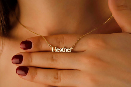 Custom Name Necklace - 18K Gold Filled & Sterling Silver Beaded Ball Chain