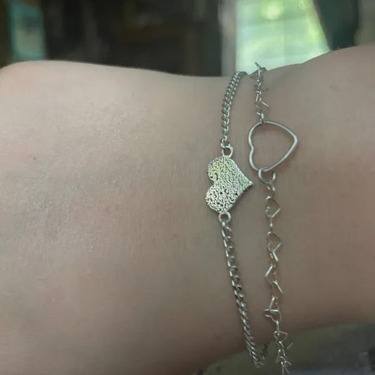 Sterling Silver Fingerprint Heart Bracelet: Custom Engraved Jewelry