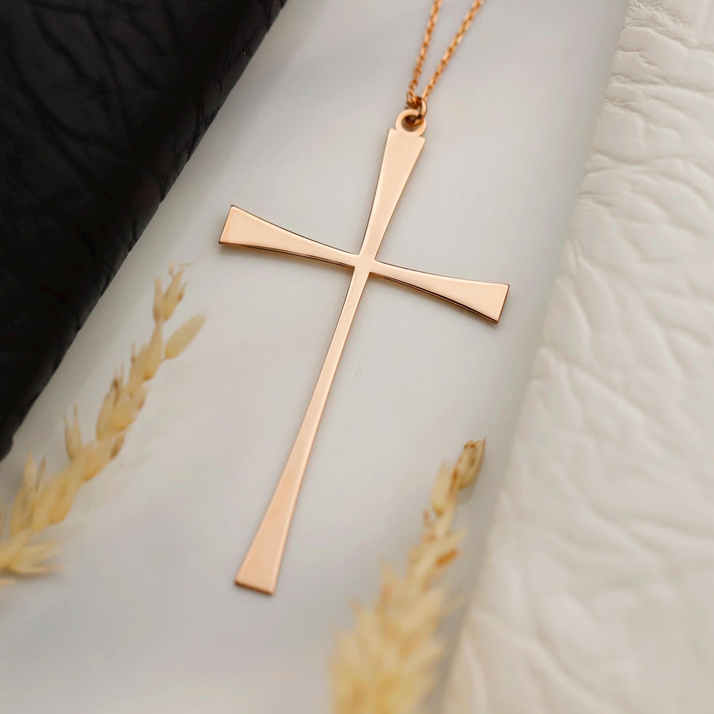 Timeless Grace Sterling Silver Tapered Cross Necklace - Modern Christian Pendant for Inspiring Style