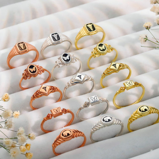 Pinky Butterfly Rings 925 Sterling Silver: Vintage Style Symbols Jewelry