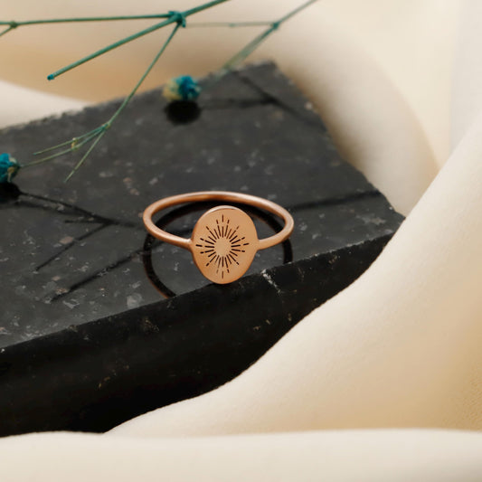 Sunbeam Jewelry Sun Beam Ring - Dazzling Minimalist Gold & Silver Sunburst Design