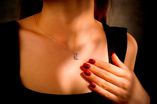 Personalized Initial Padlock Necklace | Stunning CZ Diamond & Sterling Silver Elegance