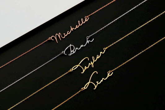10K Solid Gold Name Necklace: Personalized Dainty Jewelry