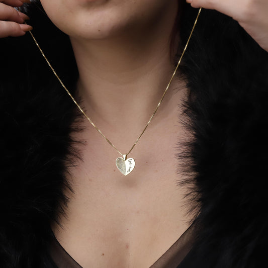 Personalized Fingerprint Necklace: Heart Shape Sterling Silver Custom Pendant