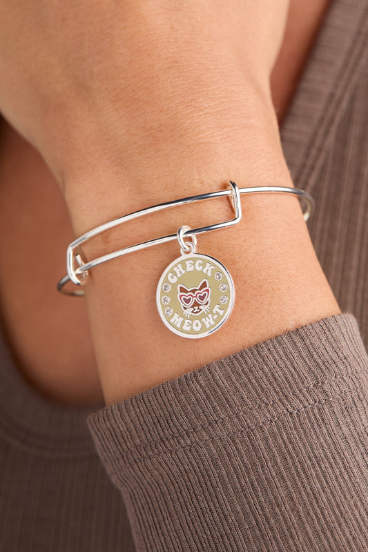 'Check Meow-T' Cat Charm Bangle
