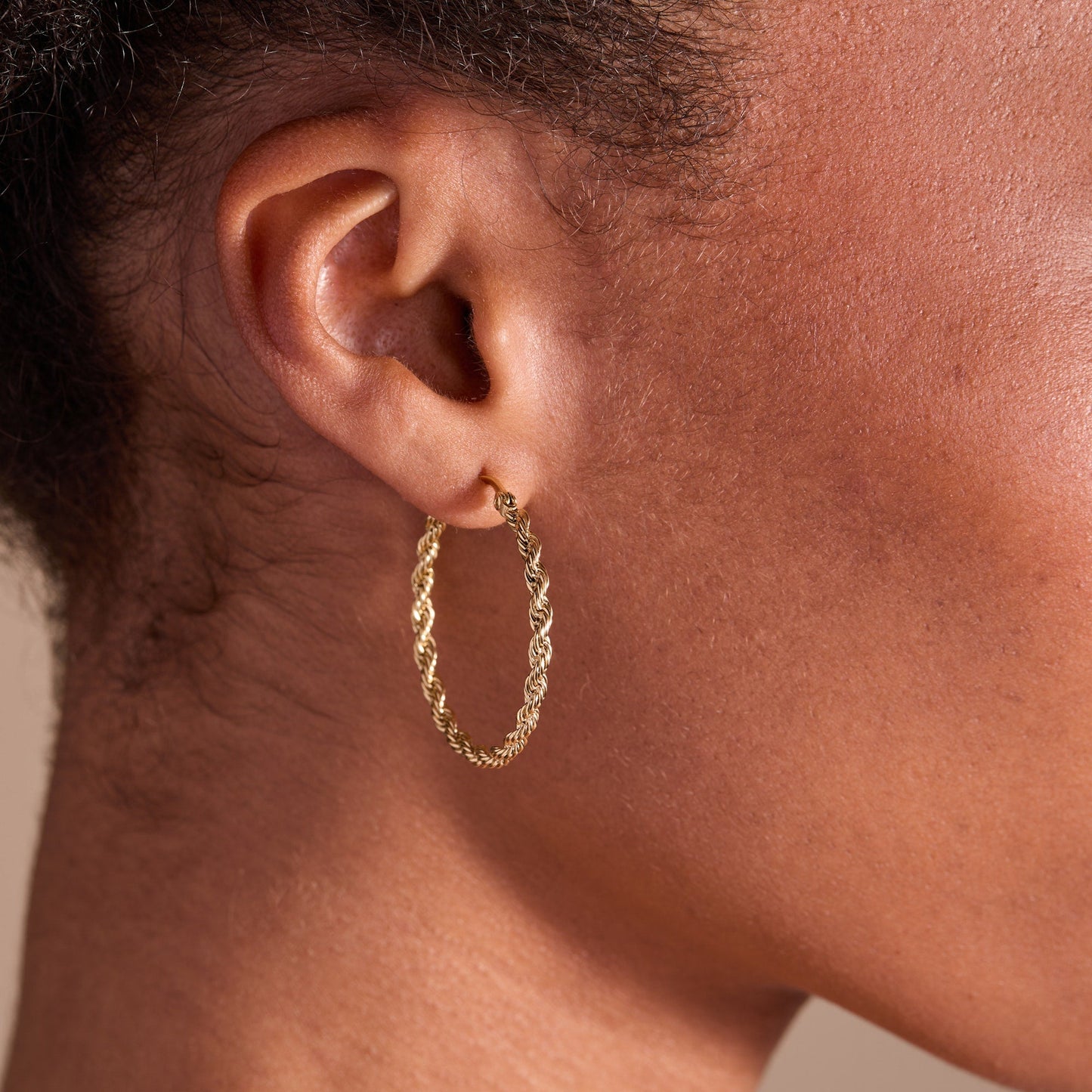 Frozen French Rope Hoop Earrings