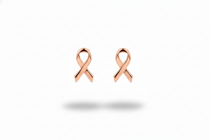 Celebrate Cancer Survivors Ribbon Stud Earrings in 925 Sterling Silver - Silvergoldandrose
