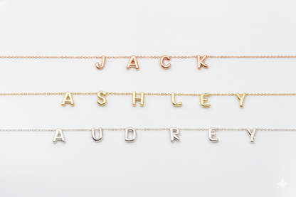 Personalized Bubble Letter Name Necklace in 925 Sterling Silver