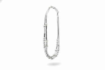 Silver bracelet on a white background