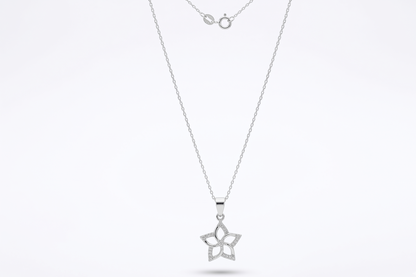 Aphrodite Dainty CZ Diamond Venus Flower Necklace | Symbol of Love & Beauty | Protection Pendant - Silvergoldandrose