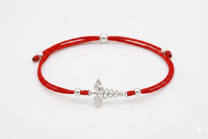Nurse's Pride Sterling Silver Caduceus Bracelet - A Tribute to Compassionate Care