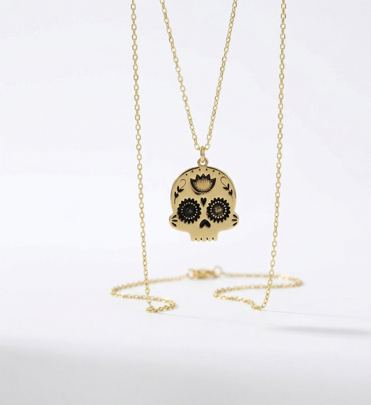 Dia De Los Muertos Celebration Sugar Skull Jewelry in 925 Sterling Silver