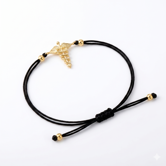 Nurse's Pride Sterling Silver Caduceus Bracelet - A Tribute to Compassionate Care