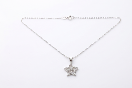 Aphrodite Dainty CZ Diamond Venus Flower Necklace | Symbol of Love & Beauty | Protection Pendant - Silvergoldandrose