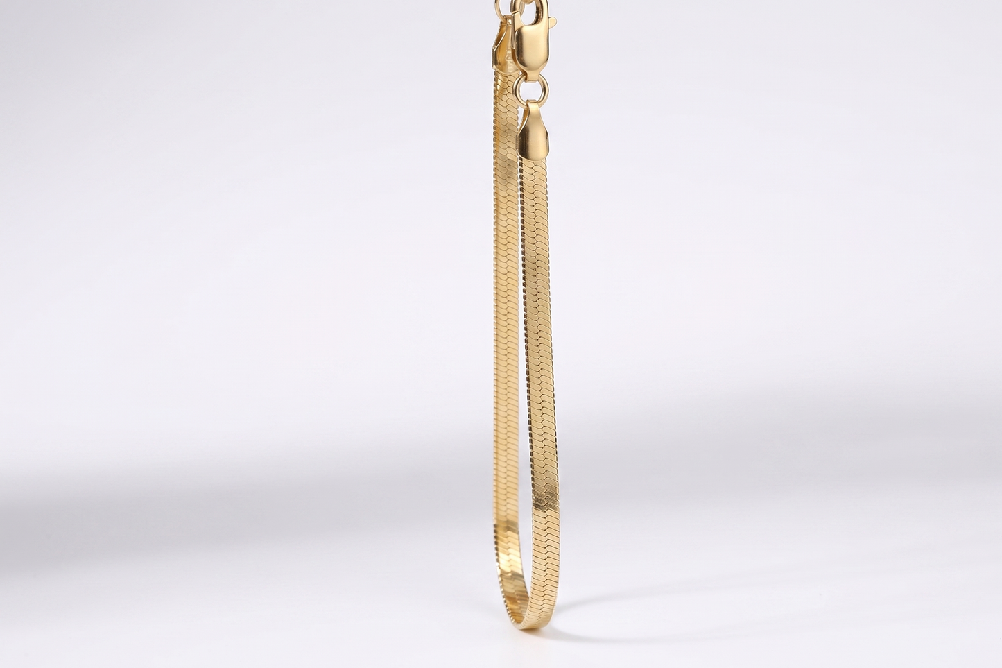 Dazzling Sterling Silver Dainty Herringbone Bracelet - Elegant Italian Design, Liquid Link Style