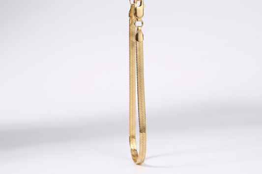 Dazzling Sterling Silver Dainty Herringbone Bracelet - Elegant Italian Design, Liquid Link Style