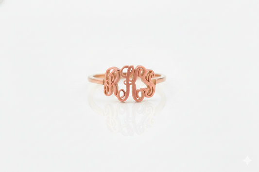 Customizable Monogram Letter Ring  in 925 Sterling Silver