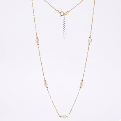 Gold Pearl Choker Necklace | Handmade Vintage Style with Freshwater Pearls
