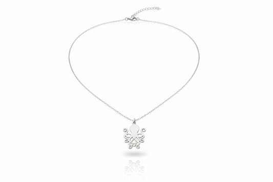 Sterling Silver Octopus Necklace - Unique Marine Jewelry