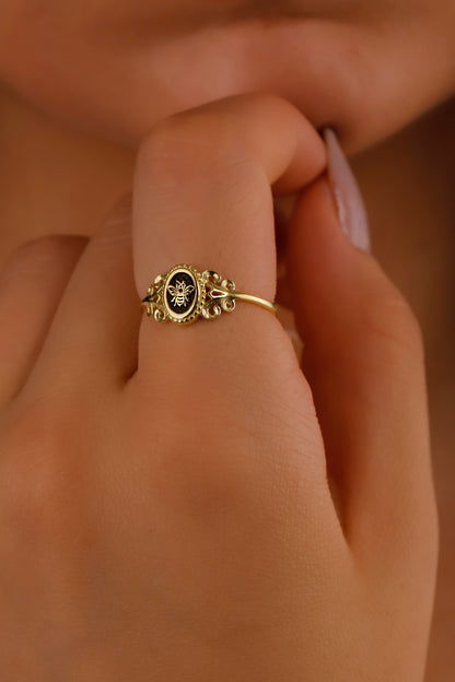 Honey Bee Jewelry Co. Honey Bee Ring - Captivating Design with Elegant Gold Finish