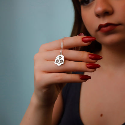 Dia De Los Muertos Celebration Sugar Skull Jewelry in 925 Sterling Silver