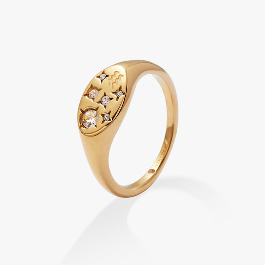 Aquarius Zodiac Ring