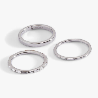 Baguette Stacking Ring Set of 3