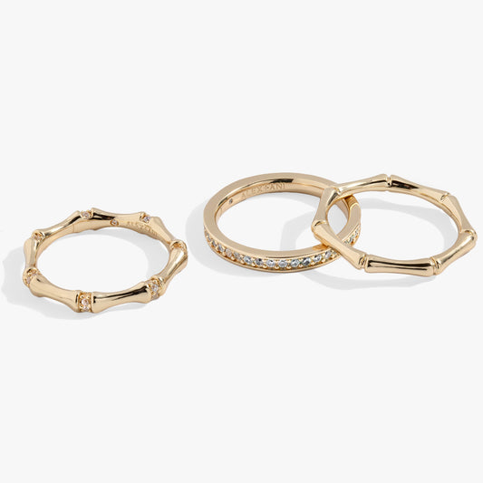 Bamboo Trio Ring Set