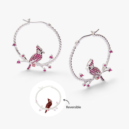 Cardinal Reversible Hoop Earrings