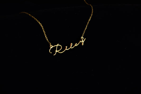 Personalized Name Necklace Silver, Mothers Day Gifts • 14K Gold Filled Name Necklace • Cursive, Tiny, Dainty Name Necklace - silvergoldandrose