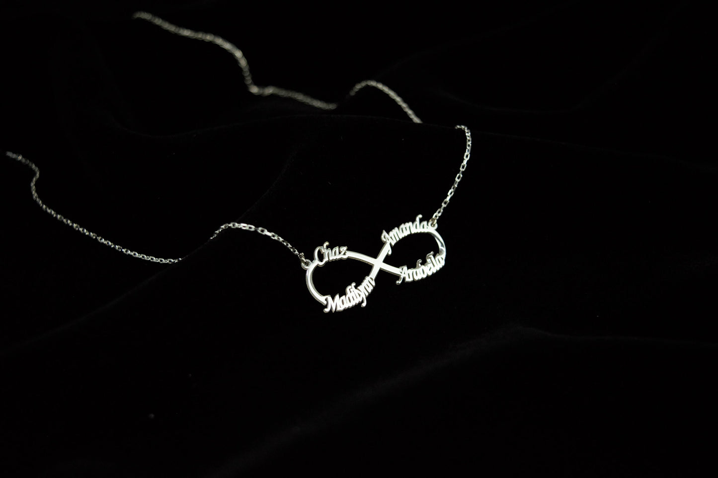 Personalized Infinity Name Necklace, Family Jewelry with Names by NecklaceDreamWorld