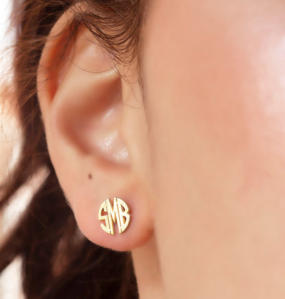 Dainty Monogram Earrings, Personalized Monogram, Minimalist Earrings, Custom Name Earrings,  Block Monogram Earrings, Dainty Letter Earrings - silvergoldandrose