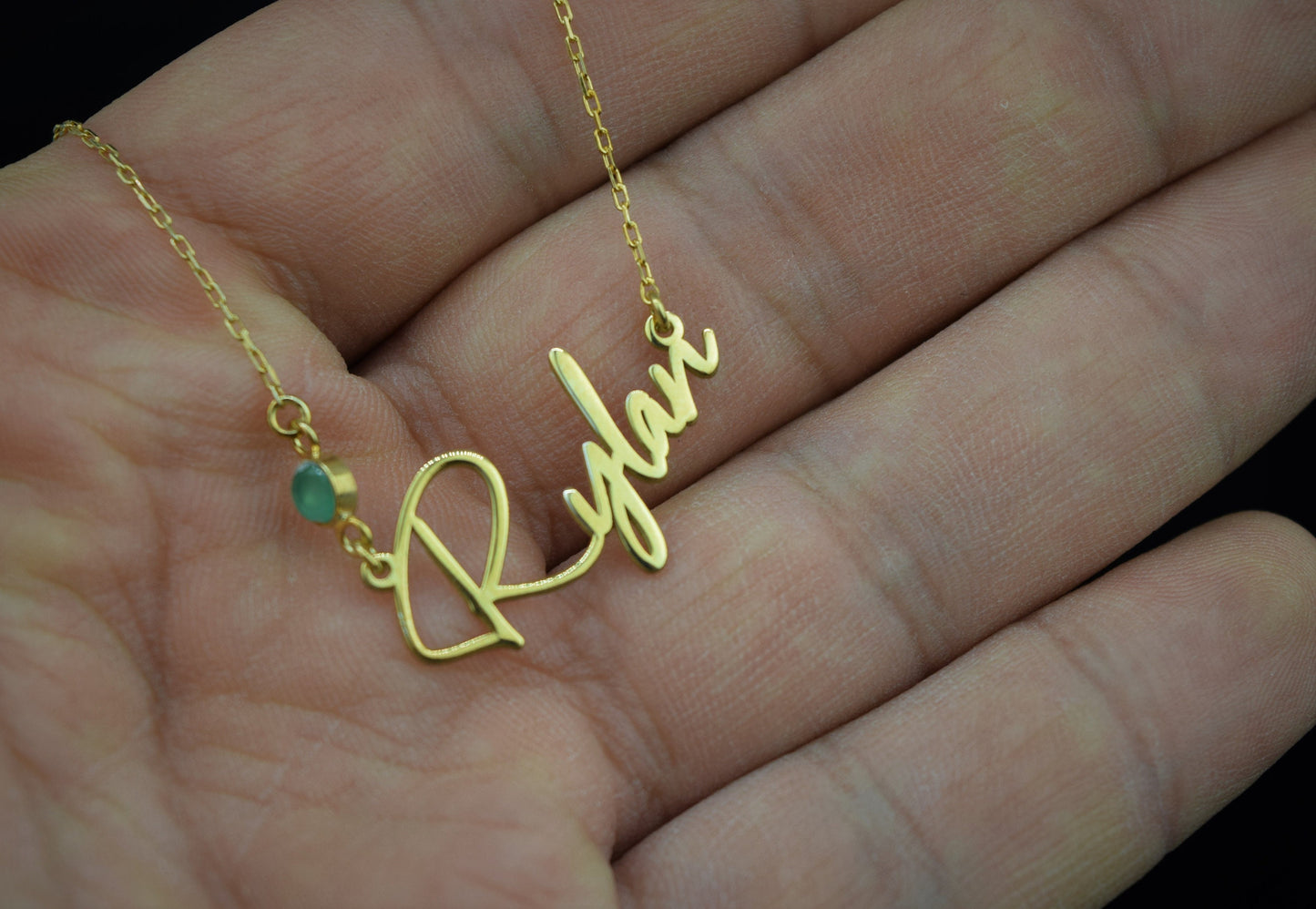 Custom Name Necklace, Personalized Name Necklace, Name Necklace with Birthstone, Custom Name Choker with Birthstone, Everyday Name Necklace - silvergoldandrose