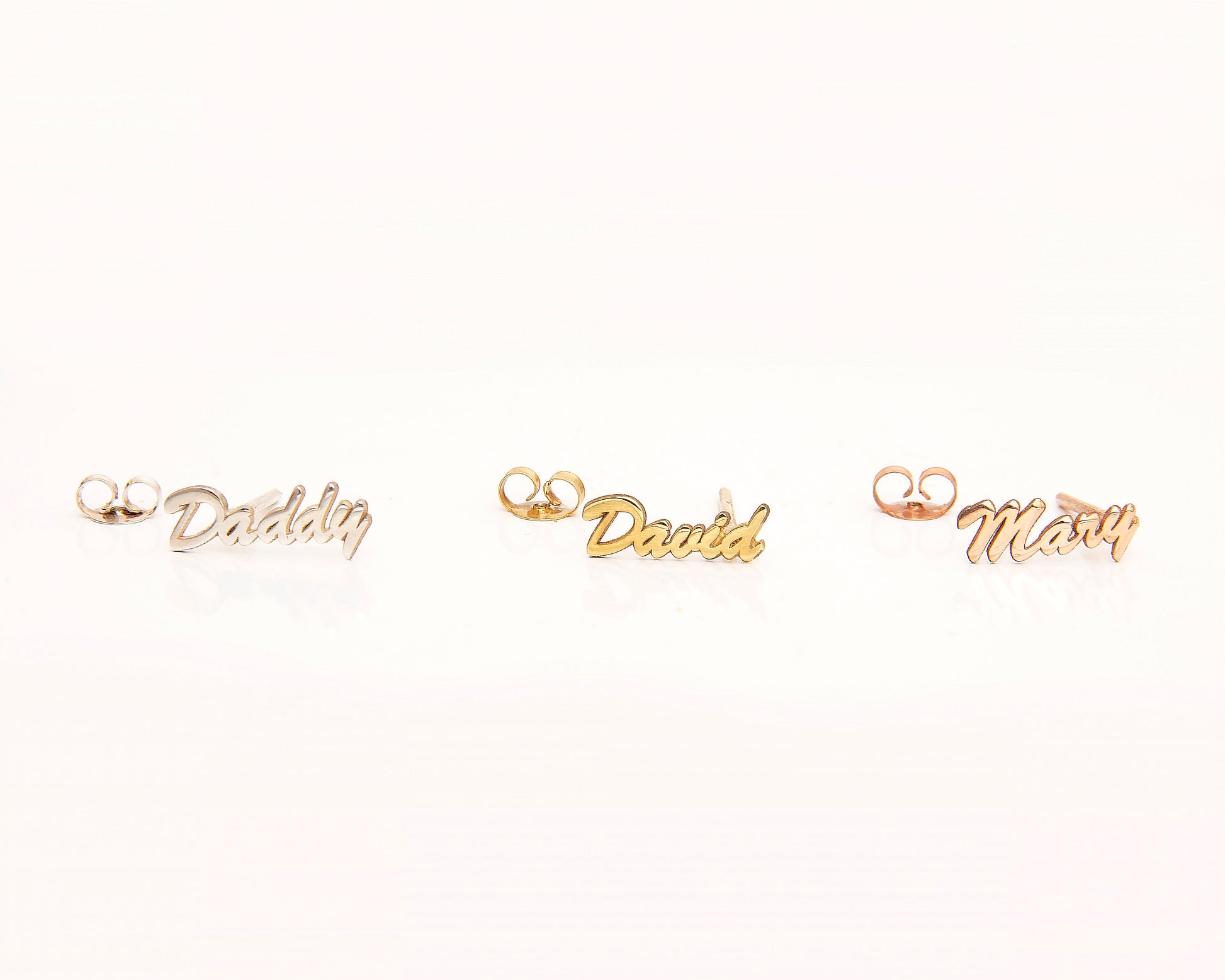 Custom Name Earrings, Personalized Earrings Silver, Stud Earrings, Name Earrings Solid Gold, Dainty Earrings Studs, Customized Gift for Her - silvergoldandrose