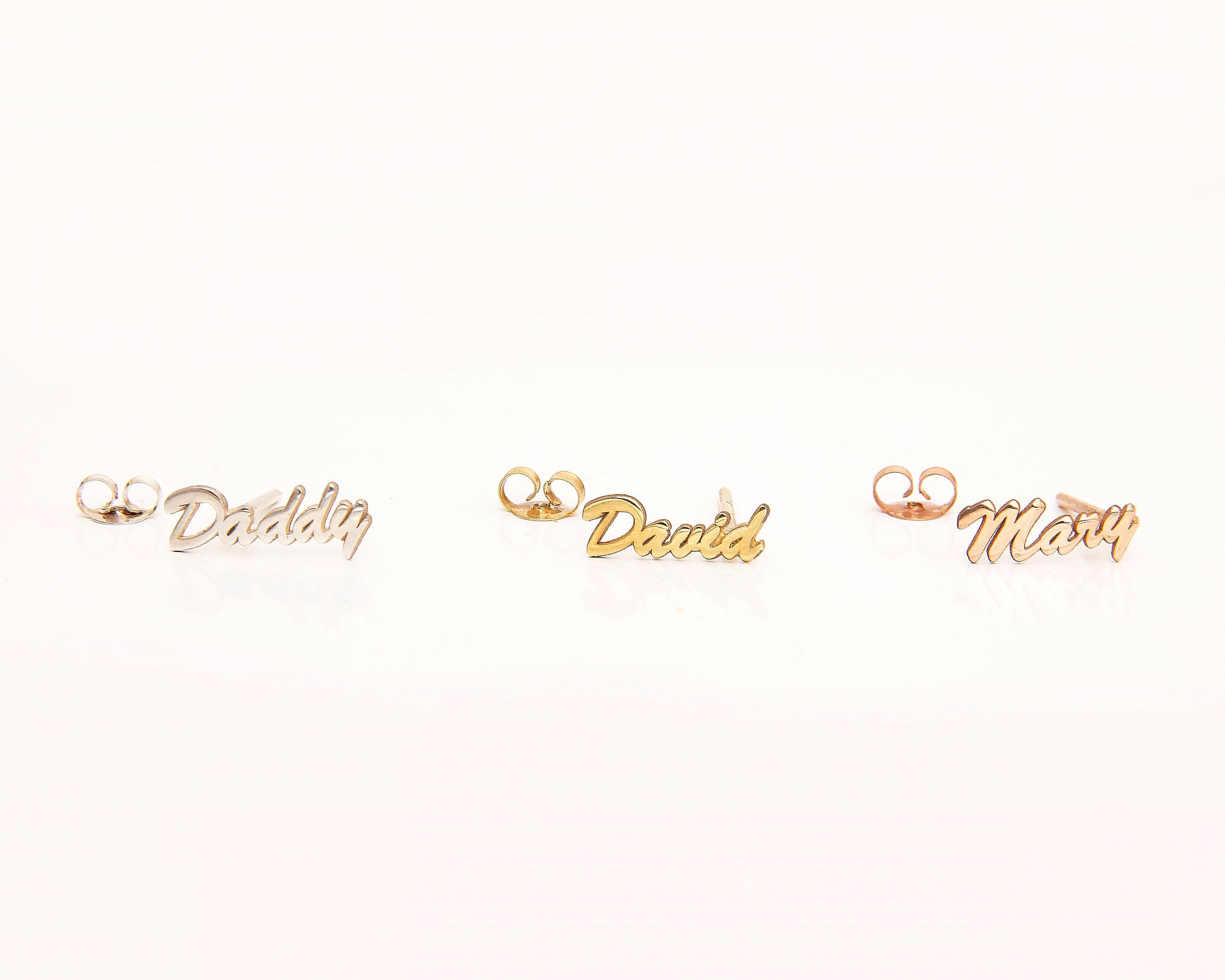 Custom Name Stud Earrings | Personalized Earrings Silver | Stud Earrings | Name Earrings Solid Gold | Perfect Gifts for Her | Gift for Him - silvergoldandrose
