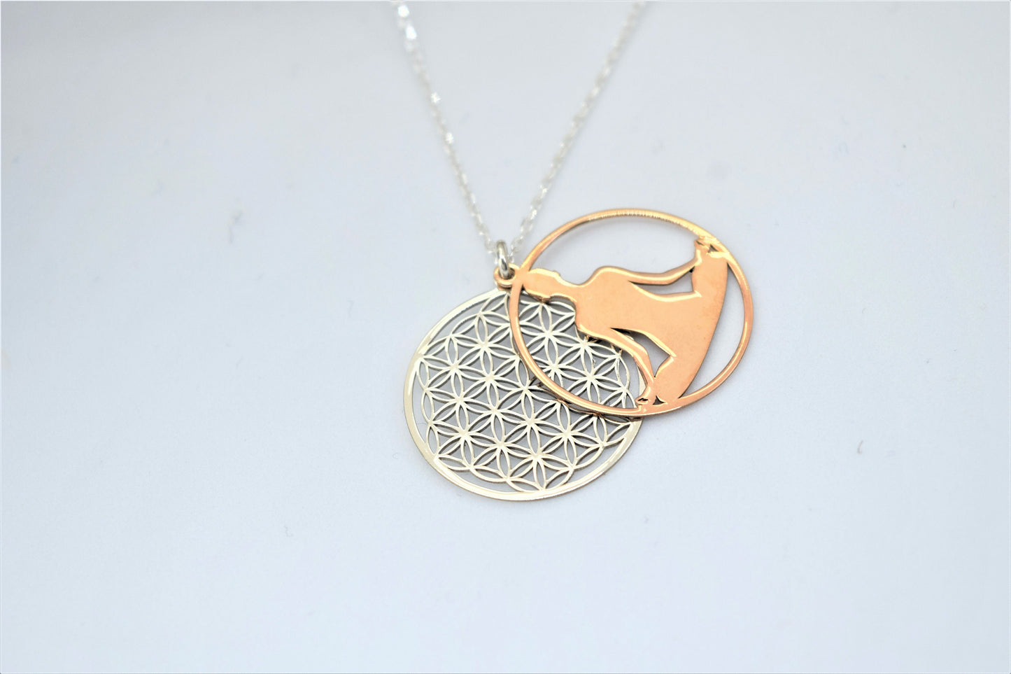 Flower Of Life Necklace • Om Necklace • Lotus Necklace • Flower of Life Pendant • Dainty Yoga Necklace • Lotus Necklace Sterling Silver - silvergoldandrose