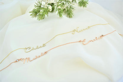 Personalized Two Name Necklace Gold, Silver, Rose Gold • Jewelry with Diamond, Birthstones and Gemstones - silvergoldandrose