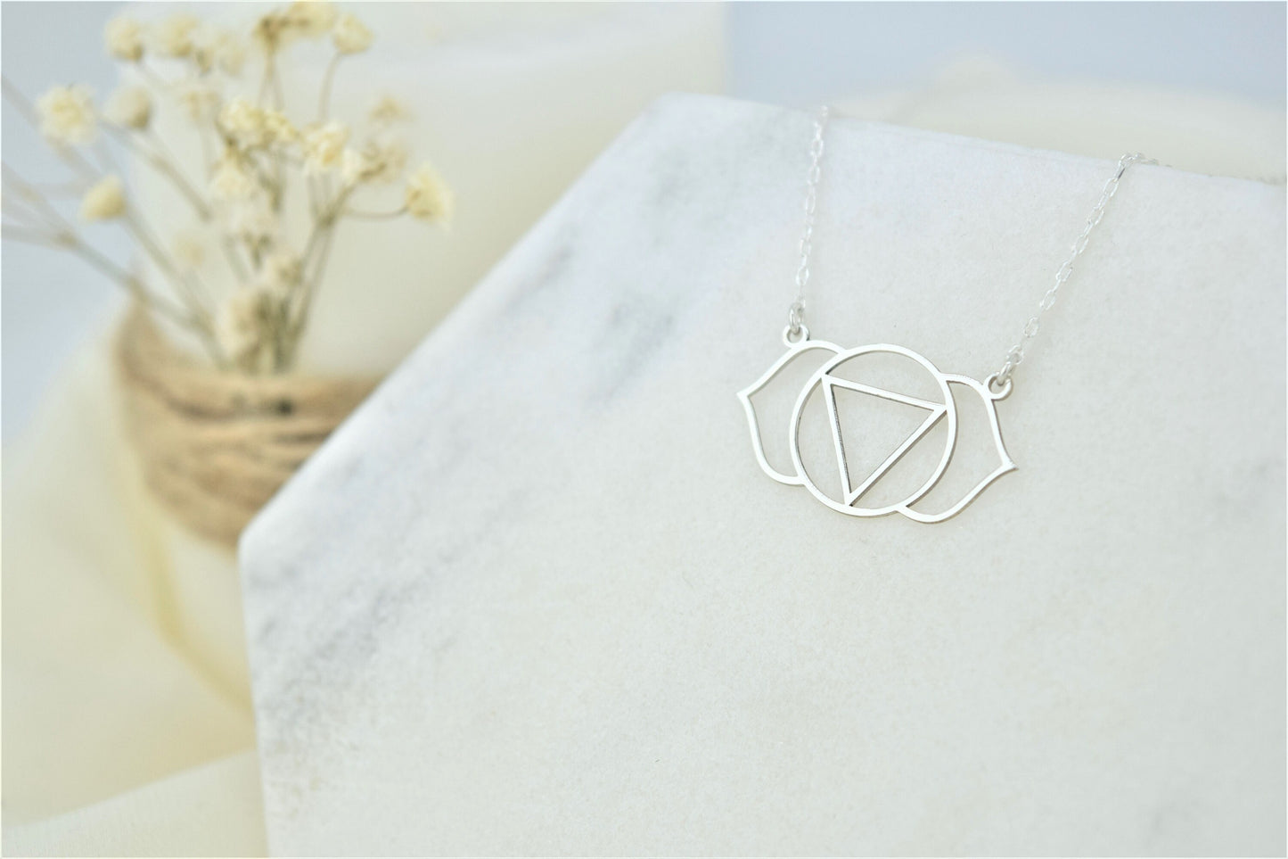 Third Eye Chakra Necklace, Ajna Symbol Spiritual Chakra Jewelry • Handmade Yoga Chakra Hindu Jewelry
