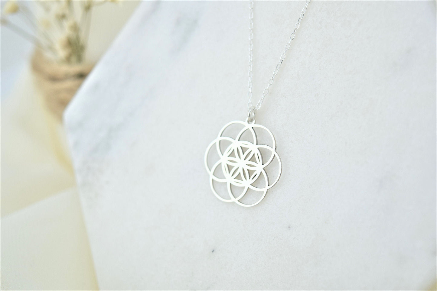 Flower Seed Of Life Pendant Necklace