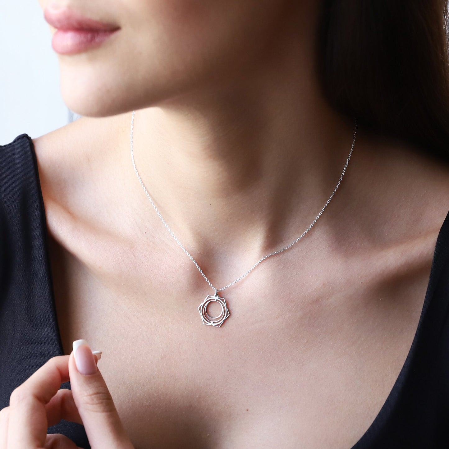 Sacral Chakra Necklace, Svadhisthana Yoga Symbol Jewelry • Handmade Chakra • Hindu Necklace • Yoga Chakra • Seven Chakra Symbol Jewelry - silvergoldandrose