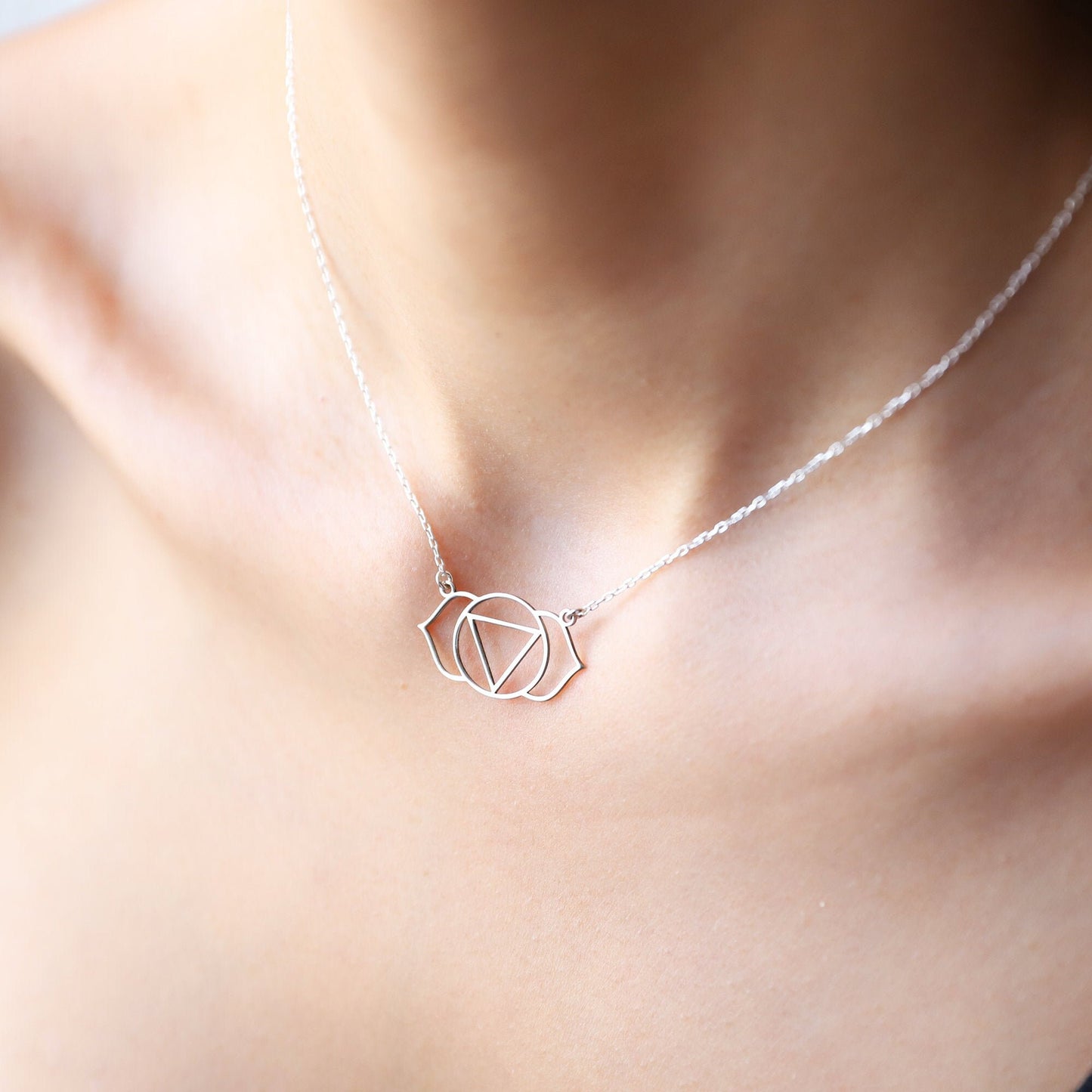 Third Eye Chakra Necklace, Ajna Symbol Spiritual Chakra Jewelry • Handmade Yoga Chakra Hindu Jewelry