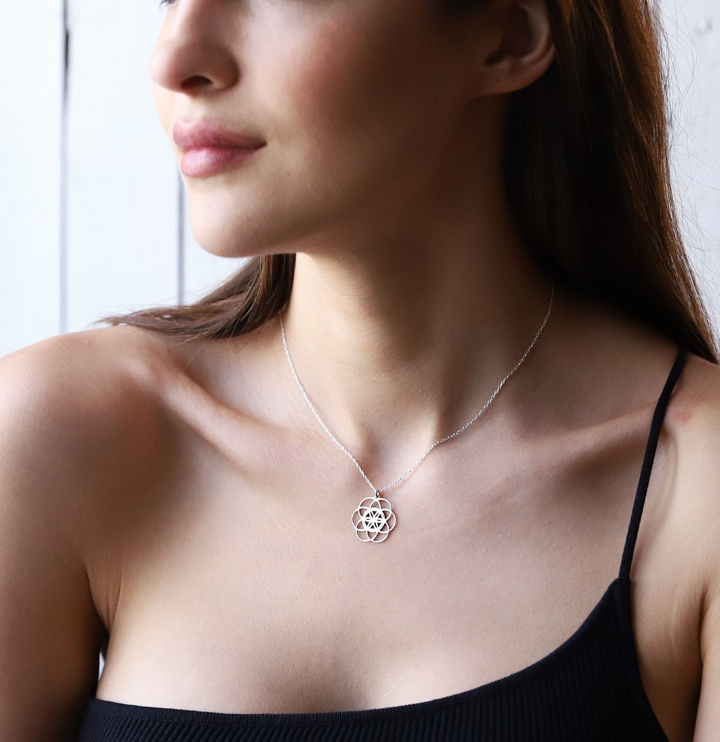 Flower Seed Of Life Pendant Necklace