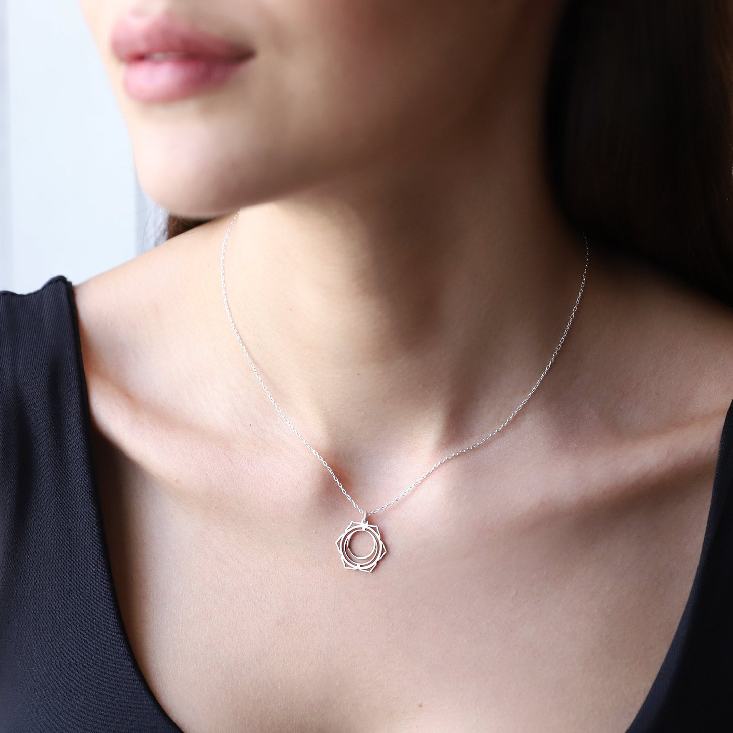 Sacral Chakra Necklace, Svadhisthana Yoga Symbol Jewelry • Handmade Chakra • Hindu Necklace • Yoga Chakra • Seven Chakra Symbol Jewelry - silvergoldandrose