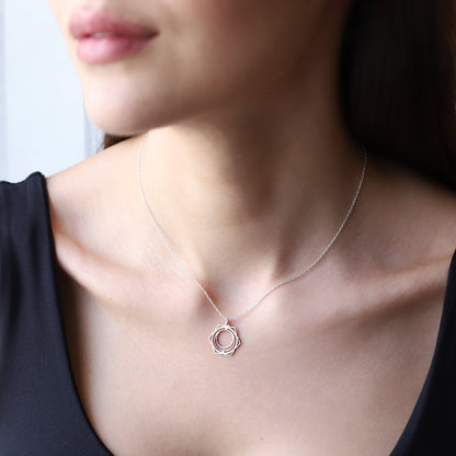 Sacral Chakra Necklace, Svadhisthana Yoga Symbol Jewelry • Handmade Chakra • Hindu Necklace • Yoga Chakra • Seven Chakra Symbol Jewelry - silvergoldandrose